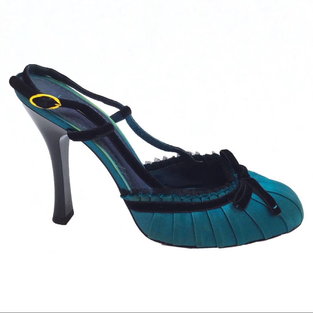 Louis Vuitton Silk and Lace 4.5” Heels